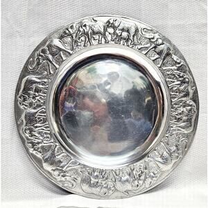 Vintage Arthur Court Large Aluminum Elephant Tray Platter 1987